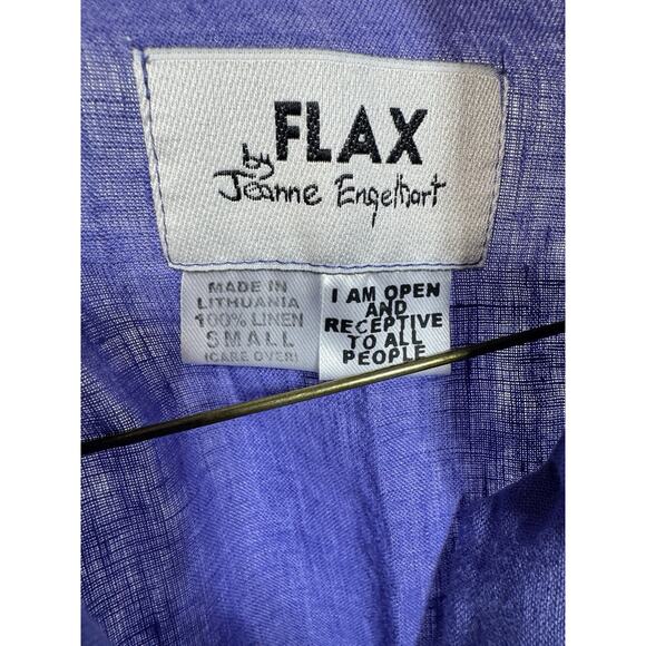 Flax Women's 3/4 Sleeves Button Down Top Linen Lightweight Purple Size Small - Picture 2 of 4